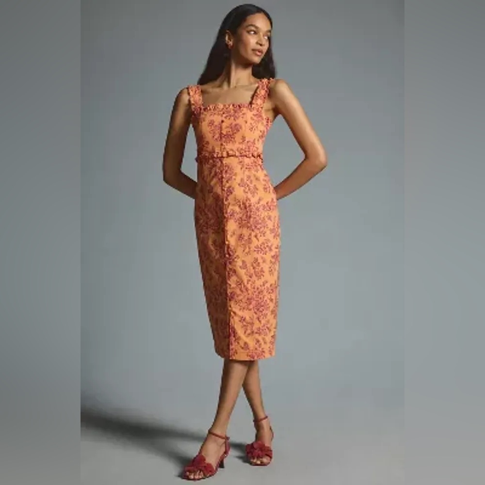 Anthropologie The Linden Slim Square-Neck Dress Size XXS